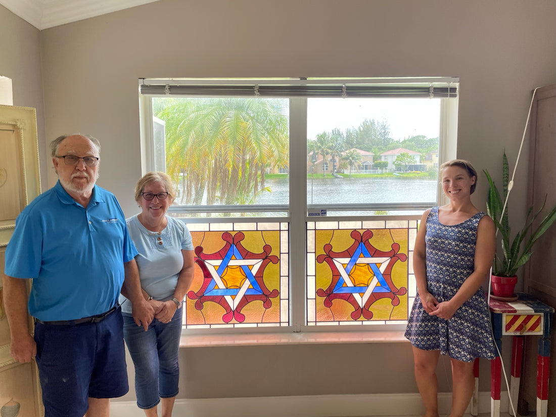 Bedford Artist Repairs and Restores 100 year old windows from Downtown Bedford